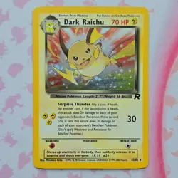 Pokemon TCG Dark Raichu Team Rocket Secret Rare Holo 83/82 70HP Wizards 2000 - Image 1