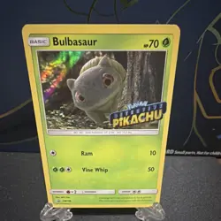 Pokemon Bulbasaur Detective Pikachu SM198 Basic Promo 70 HP Vine Whip Holo - Image 1