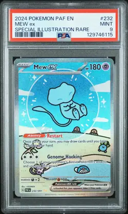 2024 POKEMON PAF EN-PALDEAN FATES SPECIAL ILLUSTRATION RARE #232 MEW EX PSA 9 - Image 1