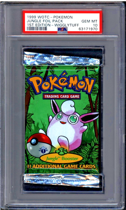 Pokemon Jungle 1st Edition Wigglytuff Booster Pack Graded PSA 10 - Image 1