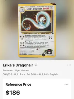 Pokemon Erika's Dragonair Gym Heroes 004/132 1st Edition Holo Rare English - Image 3