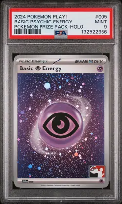 2024 POKEMON PLAY! POKEMON PRIZE PACK HOLO #005 BASIC PSYCHIC ENERGY PSA 9 - Image 1