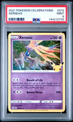 2021 POKEMON CELEBRATIONS #012 XERNEAS PSA 9 - Image 1