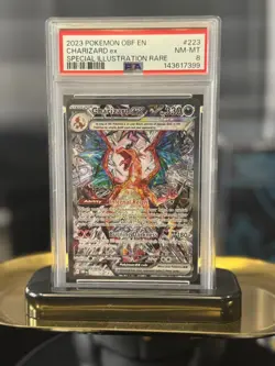 2023 Charizard EX 223 Obsidian Flames Special Illustration Rare Pokemon PSA 8 - Image 1