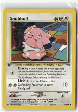SNUBBULL 74/111 C NEO GENESIS POKEMON 1ST EDITION MP - Image 1