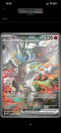 Reshiram ex - 166/086 - Pokemon White Flare Special Illustration NM - Image 3
