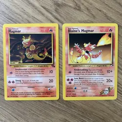 Blaine's Magmar 37/132 & Magmar 39/62 Pokemon Fossil & Gym Heroes LP/NM - Image 1