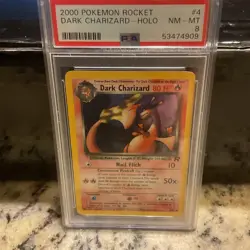 2000 POKEMON ROCKET #4 DARK CHARIZARD-HOLO PSA 8 - Image 1