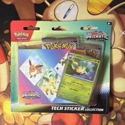 Pokemon Prismatic Evolutions Tech Sticker Leafeon 3 pack blister sealed - Image 1