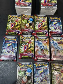 Pokemon Scarlet & Violet Base set Lot of 11 Sealed Packs With Boxes Pokemon Lot - Image 3