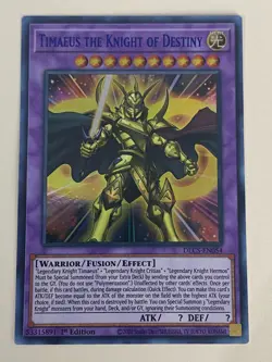 Yugioh Timaeus the Knight of Destiny Set Legendary Critias Hermos Blue Free Holo - Image 2