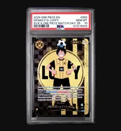DORTMUND Monkey D. Luffy 2025 BVB One Piece Match Day Promo English #003 PSA 10 - Image 1