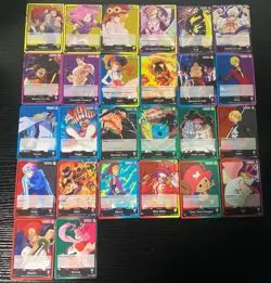 26 x One Piece TCG Leader cards - Monkey D Luffy, Zoro, Nami, Sabo, Sanji & more - Image 1
