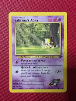 Sabrina's Abra 94/132 Gym Challenge - Common Pokemon Card - - Image 1