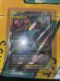 Pokemon TCG Celebi & Venusaur GX SM167 Promo Tag Team Holo Card Mp Condition - Image 2