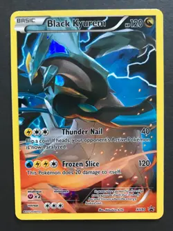 Black Kyurem XY80 XY PROMO RARE HOLO Pokemon Card FULL ART Shiny Near Mint - Image 1