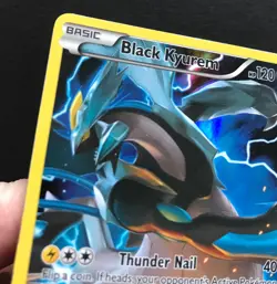 Black Kyurem XY80 XY PROMO RARE HOLO Pokemon Card FULL ART Shiny Near Mint - Image 4