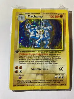 FACTORY SEALED 1st Edition Machamp Holo Rare Base Set Pokemon Card (Mint or NM) - Image 2