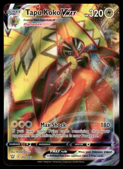 Pokemon Cards Tapu Koko VMAX 051/163 Battle Styles Holo Rare VMAX NM - Image 1