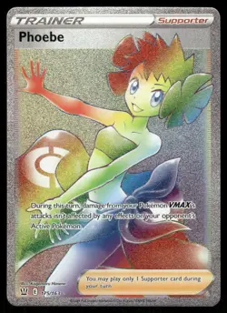 Pokemon Cards Phoebe 175/163 Battle Styles Rare Rainbow NM - Image 1