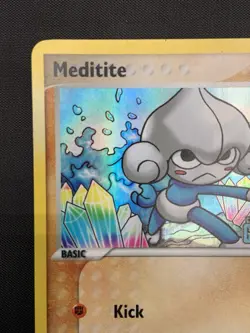 Meditite 56/100 EX Crystal Guardians Stamped Reverse Holo Pokemon TCG Card LP - Image 2