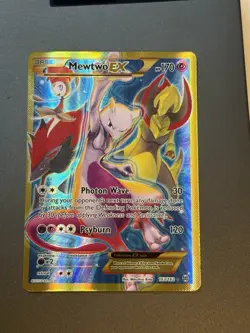 Pokemon Mewtwo EX TCG Full Art Holo Card 163/162 XY Breakthrough Secret Rare - Image 1