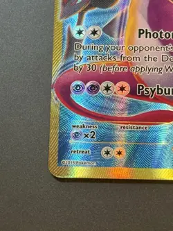 Pokemon Mewtwo EX TCG Full Art Holo Card 163/162 XY Breakthrough Secret Rare - Image 2