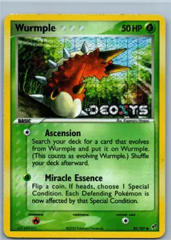 Pokemon Card - Wurmple Deoxys 82/107 Common Reverse Holo Stamped - Image 1