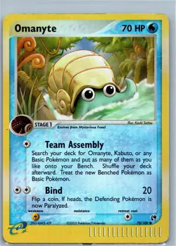 Pokemon Card - Omanyte Sandstorm 70/100 Reverse Holo - Image 1