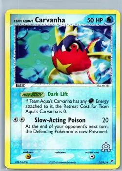 Pokemon Card - Team Aqua's Carvanha Team Magma vs Aqua 25/95 Reverse Holo - Image 1