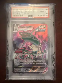 PSA 10 Rayquaza VMAX Trainer Gallery TG20/TG30 Silver Tempest Pokemon Card ENG - Image 1