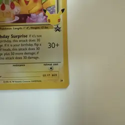 Birthday Pikachu 24 Celebrations 25th Anniversary Collection Pokemon TCG Card NM - Image 4