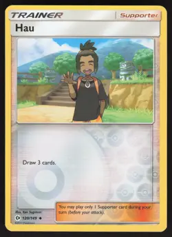 Hau 120/149 Reverse Holo Pokemon TCG SM Base Set VLP - Image 1