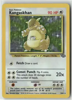 Pokemon TCG Kangaskhan Jungle 5/64 Holo Unlimited Holo Rare - MP - Image 1