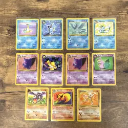 Pokemon TCG Vintage NON HOLO Lot 11 Cards Fossil Team Rocket Base Set ALL LP - Image 1
