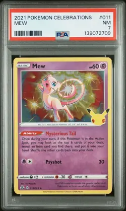 2021 POKEMON CELEBRATIONS #011 MEW PSA 7 - Image 1