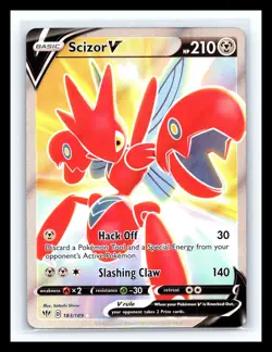 💥 Scizor V 2020 Pokemon Sword & Shield Darkness Ablaze #183/189 Ultra Rare HOLO - Image 1