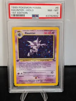 1999 Pokemon Fossil Haunter Holo #6 1st Edition PSA 8 WOTC Vintage - Image 1