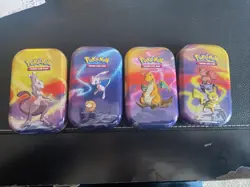 Pokemon Kanto Power Mini Tins 2019 Empty Duplicates, Set of 4 - Image 1