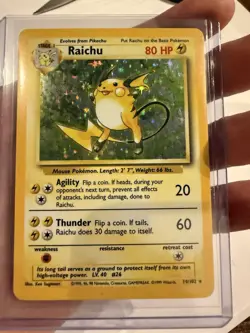 Pokemon Raichu 14/102 Base Set Holo Rare English 1999 WOTC NM gem 💎 - Image 2
