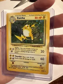 Pokemon Raichu 14/102 Base Set Holo Rare English 1999 WOTC NM gem 💎 - Image 5