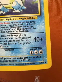 Pokemon Unlimited Blastoise Holo Rare Base Set 2/102 1634 - Image 5