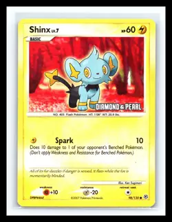 💥 Pokemon Shinx 98/130 Diamond & Pearl Stamped Reverse Holo Pokemon TCG - Image 1
