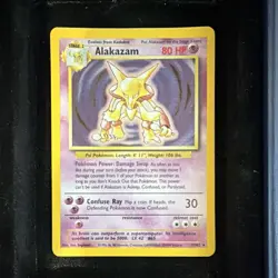Pokemon Alakazam Base Set Holo Rare 80 HP Stage 2 001/102 1999 English - Image 1