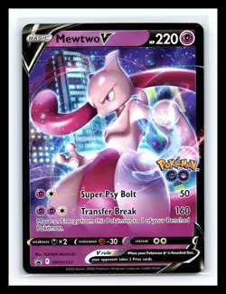 💥 Pokemon Mewtwo V HOLO # SWSH223 Pokemon GO Black Star Promo Stamped - Image 1
