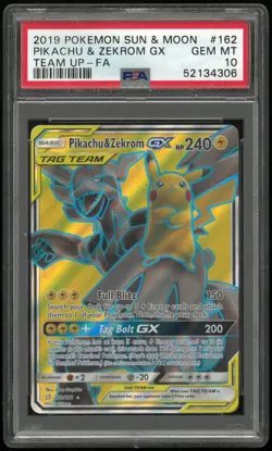 2019 Pokemon Sun & Moon Team Up Pikachu Zekrom GX Team Up PSA 10 162/161 - Image 1