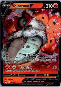 Volcarona V Ultra Rare SWSH07: Evolving Skies 021/203 NM Pokemon - Image 1