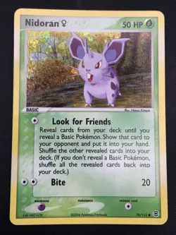 2004 POKEMON NIDORAN F #70/112 EX FIRE RED LEAF GREEN REVERSE HOLO LP - Image 1