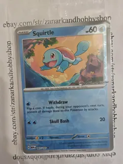 Pokemon Squirtle 007/165 Pokemon Center Promo REVERSE HOLO SEALED - Image 1