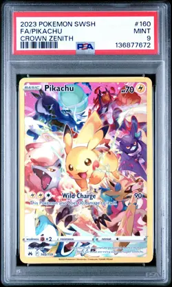 Pokemon TCG Pikachu 160/159 Crown Zenith Secret Rare PSA 9 - Image 1
